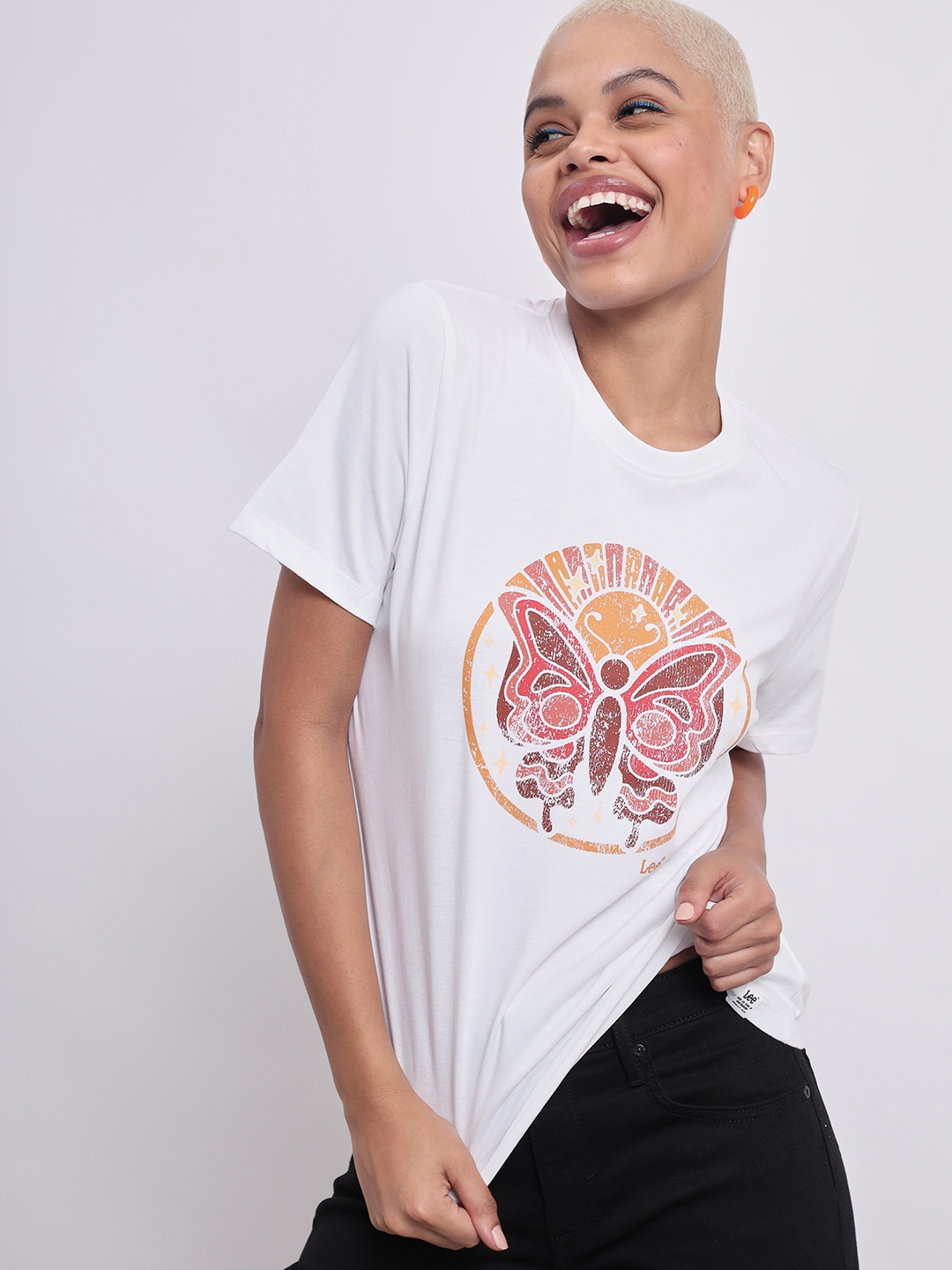 

Lee Graphic Printed Pure Cotton T-shirt, White