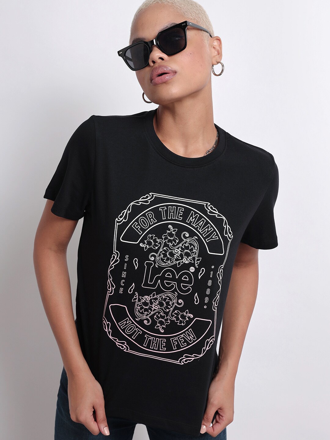 

Lee Graphic Printed Pure Cotton T-shirt, Black