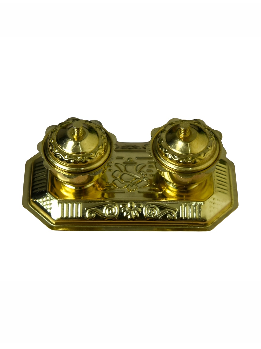 

Bhimonee Decor Gold-toned Brass Roli Kumkum Chawal Box