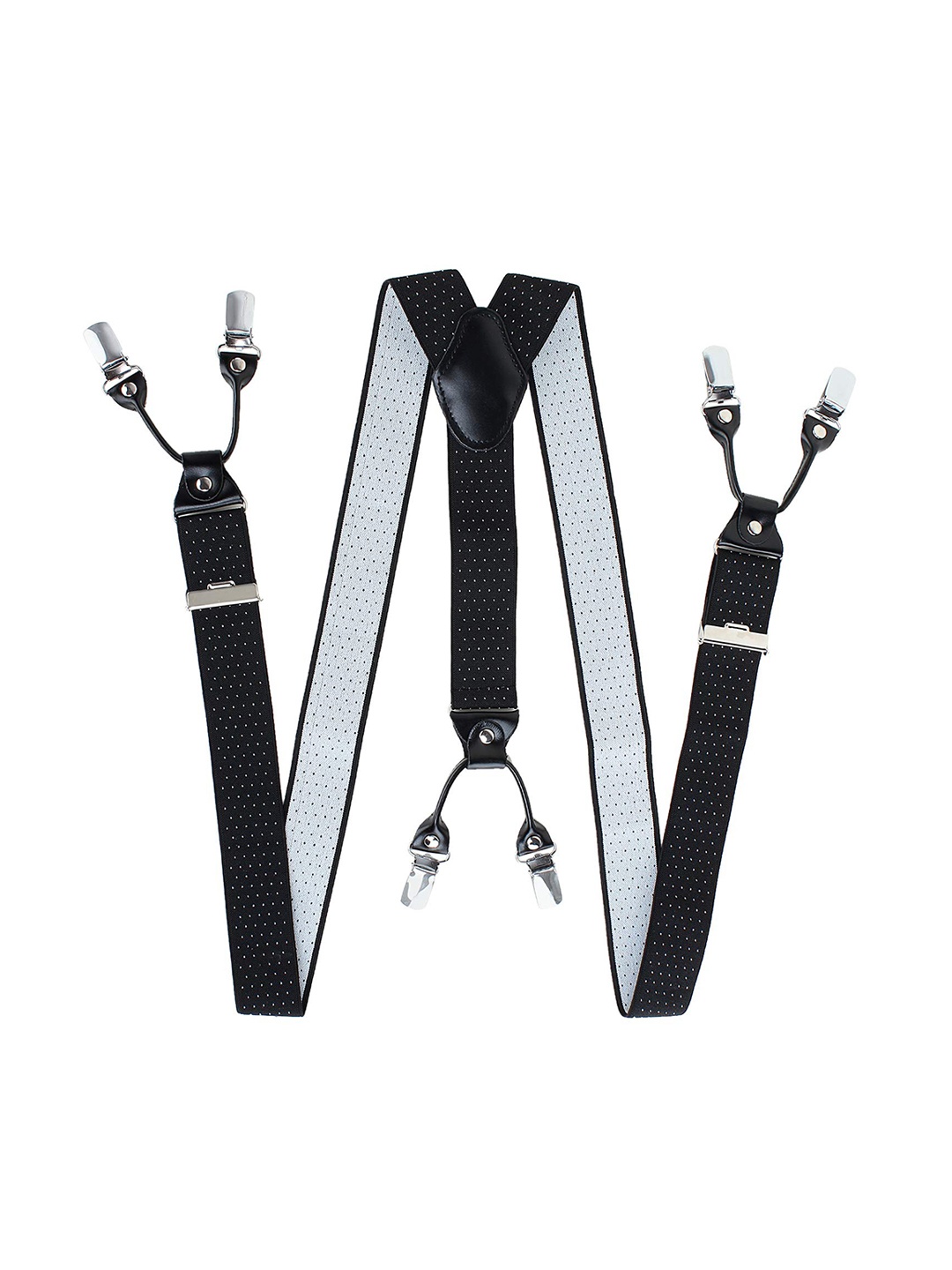 

Zacharias Men Printed Suspender with Double Clips, Black