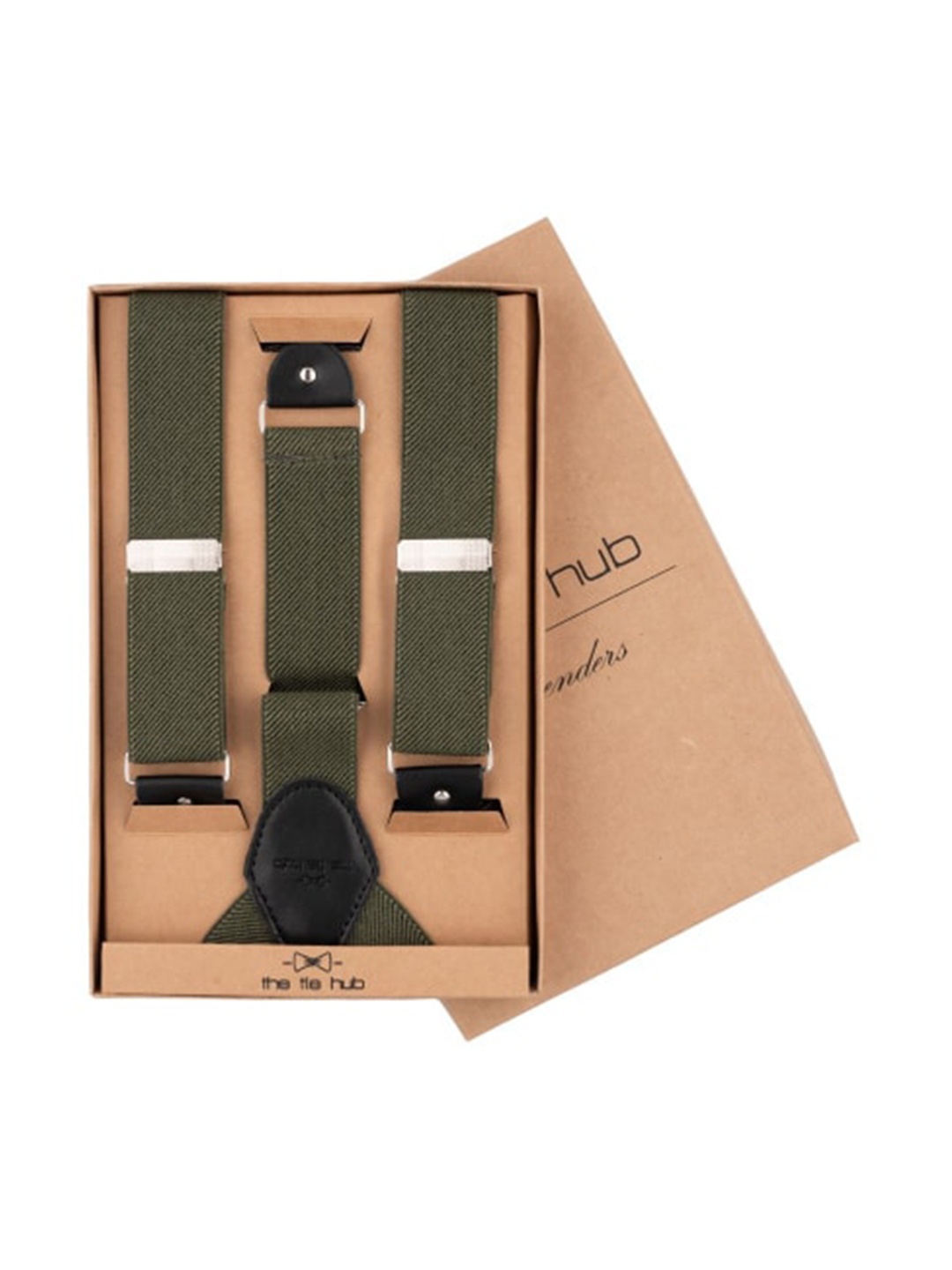 

The Tie Hub Men Suspender with Double Clips, Olive