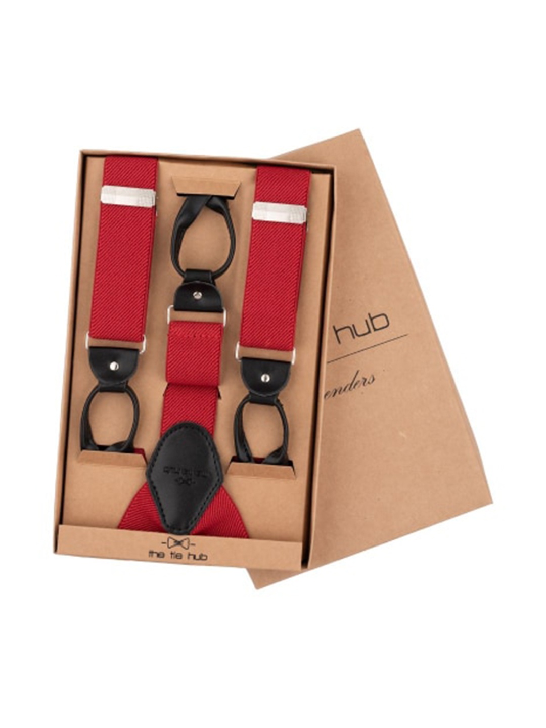 

The Tie Hub Suspender with Double Clips, Red