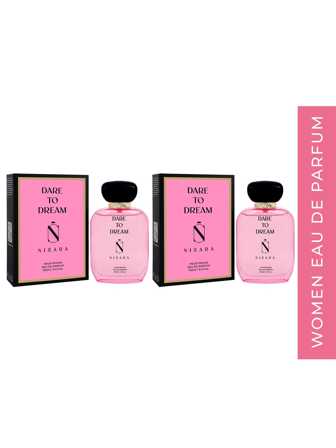 

NISARA Women Set of 2 Dare To Dream Long Lasting Eau De Parfum - 100 ml each, Pink