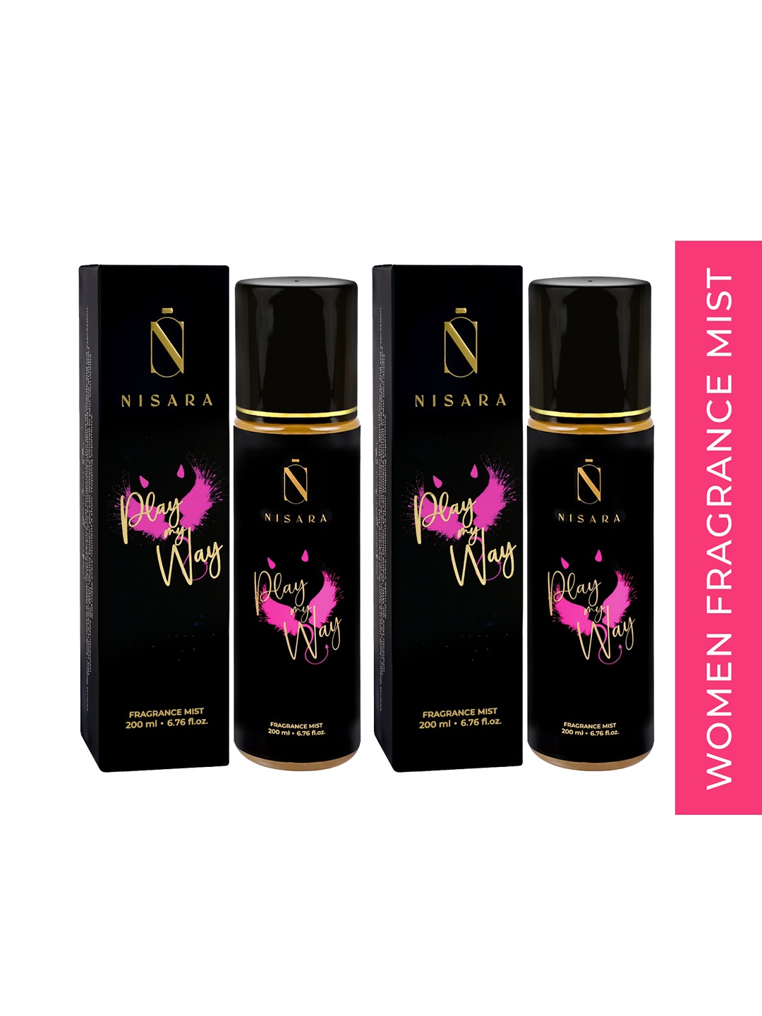 

NISARA Set Of 2 Play My Way Fragrance Body Mist - 200ml Each, Champagne