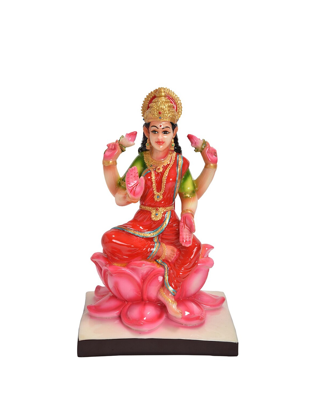 

Gifts N Greetings Red & Pink Printed Religious Small Laxmi Polyresin Idol Showpiece