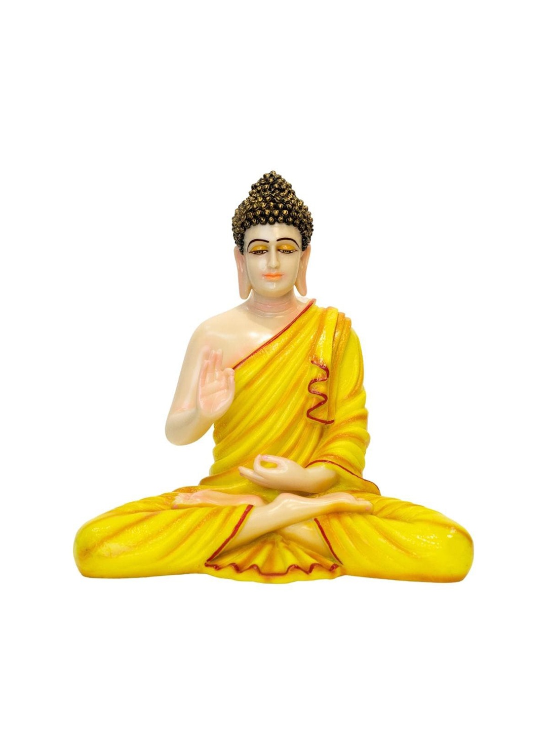 

Gifts N Greetings 2 Pcs Yellow & Golden Buddha Idol Showpieces