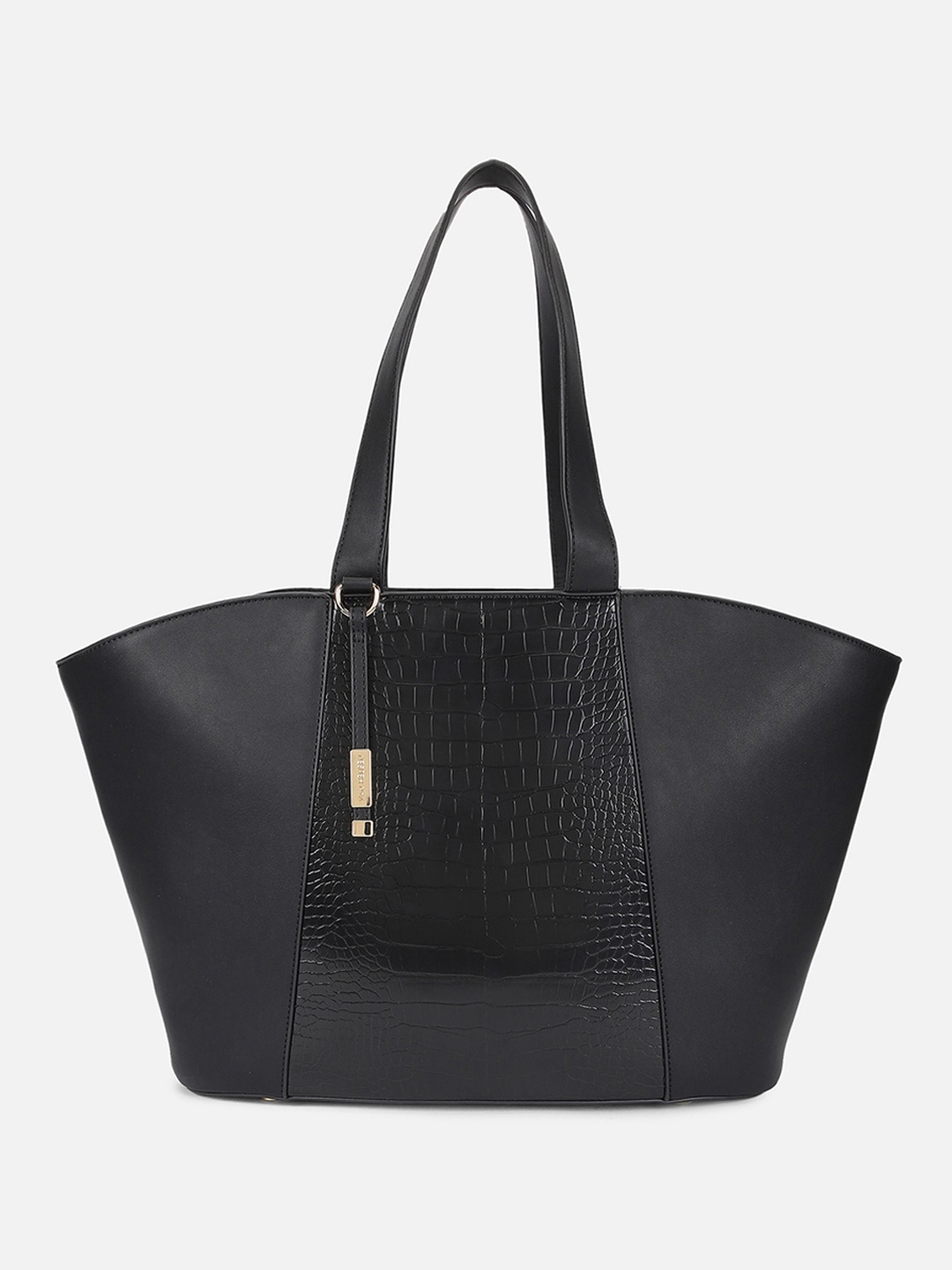 

Van Heusen Woman Textured Leather Oversized Structured Shoulder Bag, Black