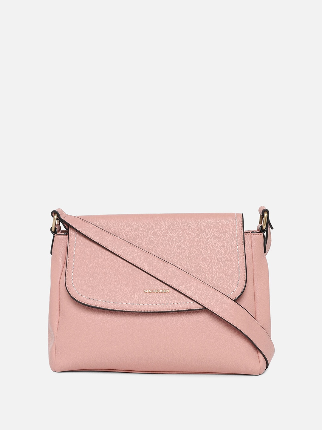 

Van Heusen Textured Leather Sling Bag, Pink