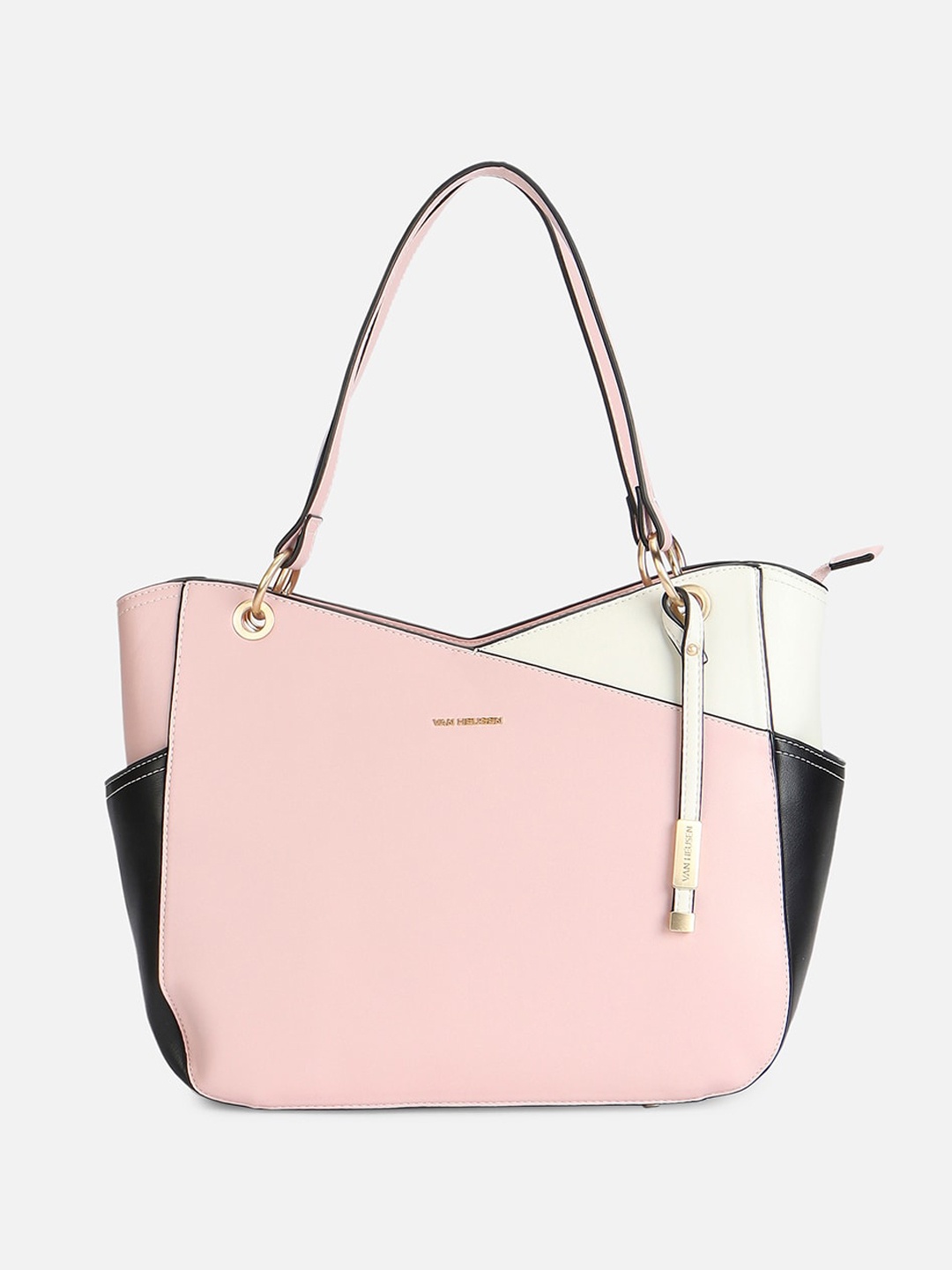

Van Heusen Woman Colourblocked Leather Shoulder Bag, Pink