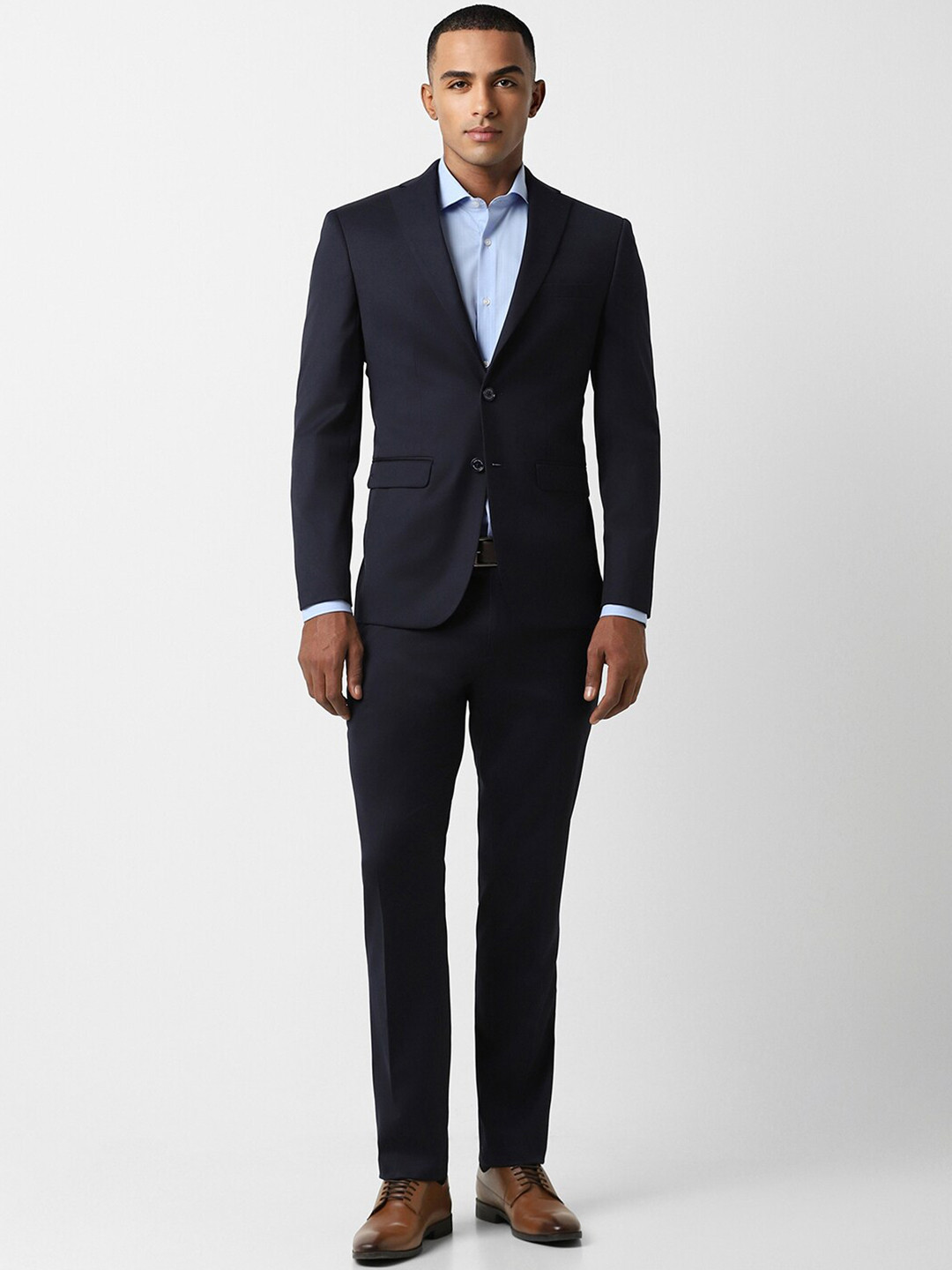 

Peter England Elite Single-Breasted Slim Fit Formal 2-Piece Suit, Navy blue