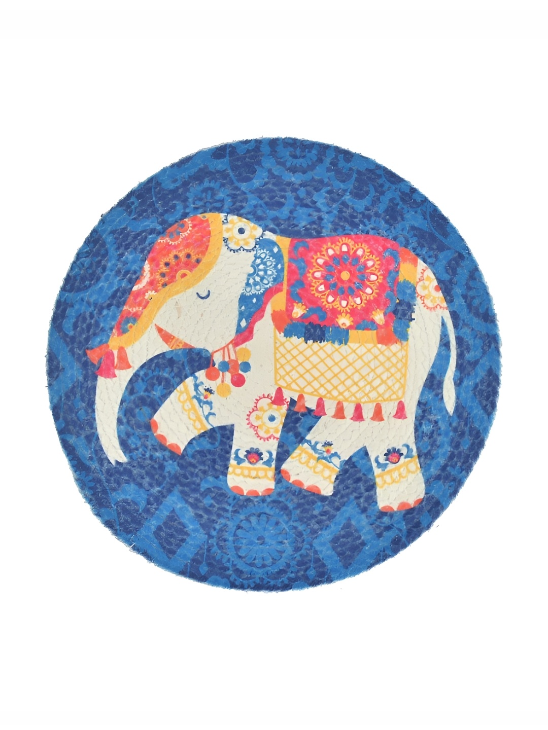 

HOMADORN White & Blue Ethnic Motifs Round Table Placemats