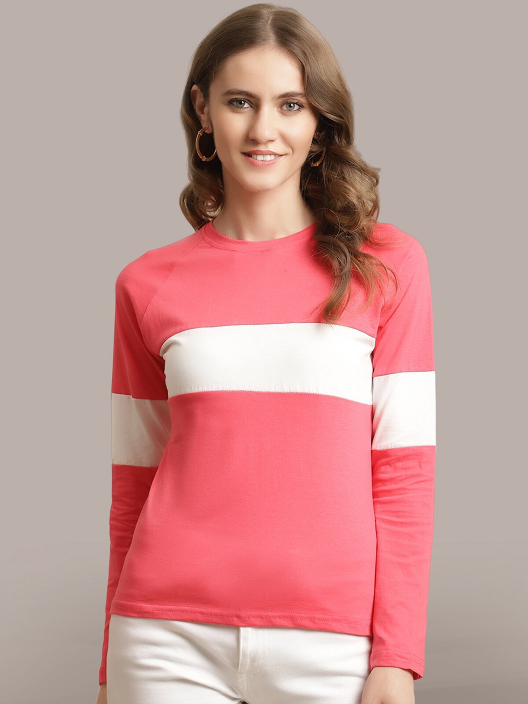 

BAESD Colourblocked Cotton T-shirt, Pink