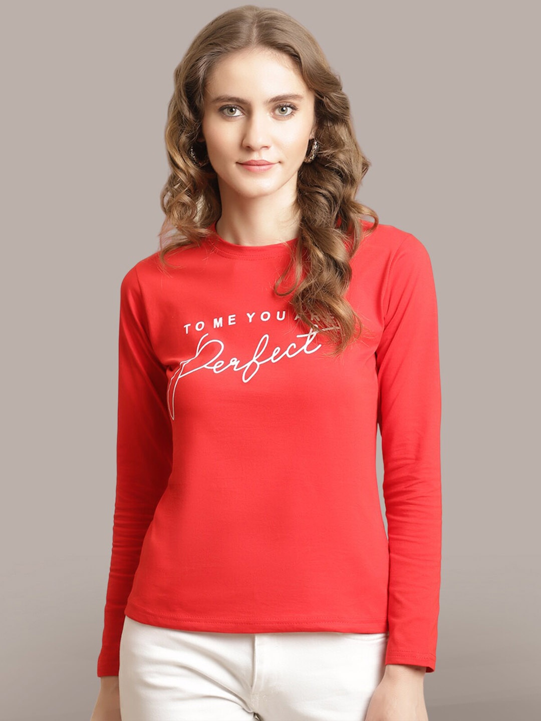 

BAESD Typography Printed Cotton T-shirt, Red