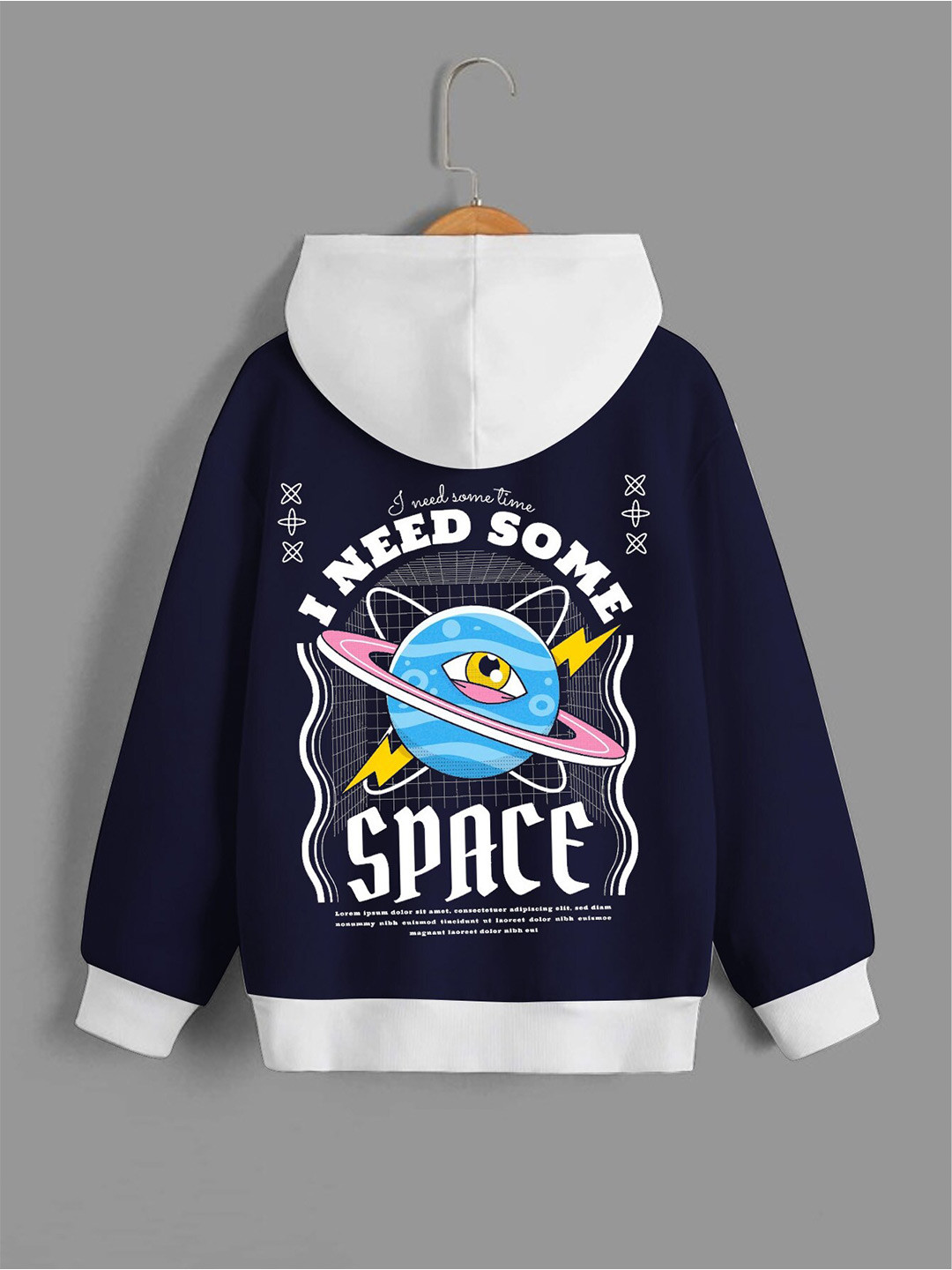 

BAESD Boys Graphic Printed Hooded Long Sleeves Relaxed Fleece Pullover Sweatshirt, Navy blue