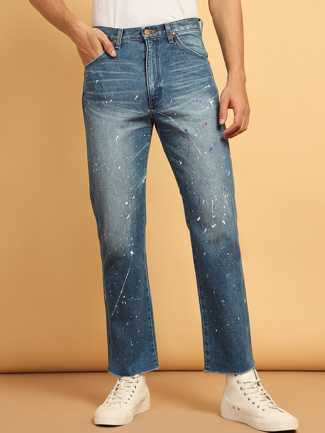 

Wrangler Men Loose Relaxed Fit High-Rise Cotton Jeans, Blue