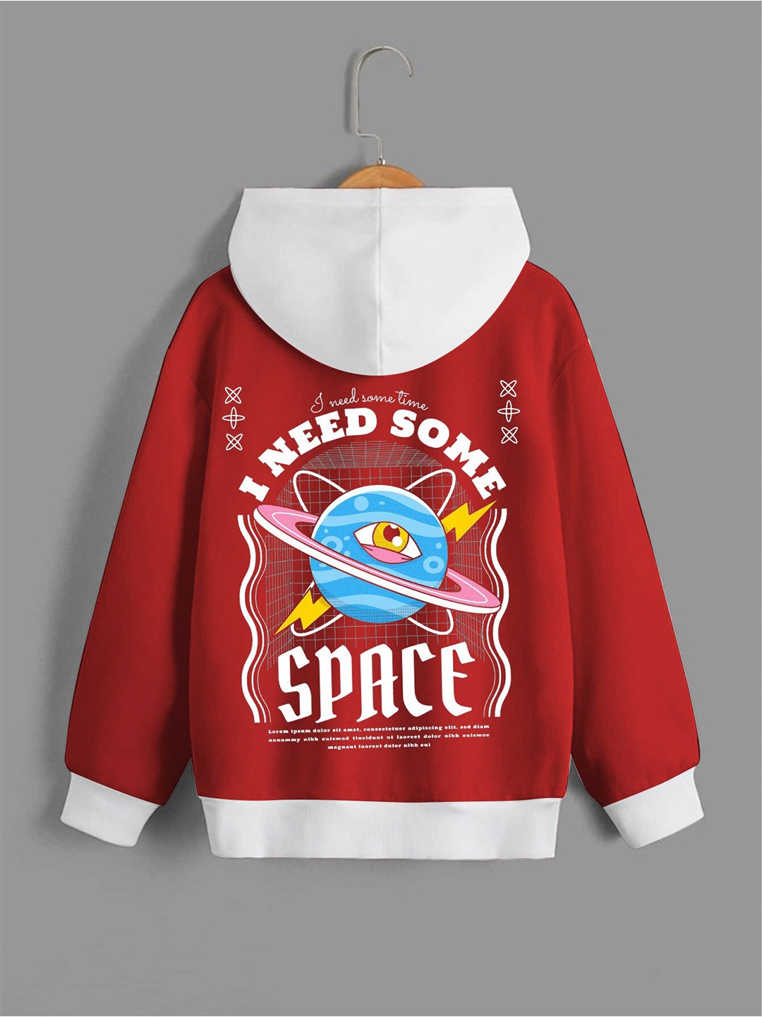 

BAESD Boys Graphic Printed Hooded Relaxed Fleece Pullover Sweatshirt, Red