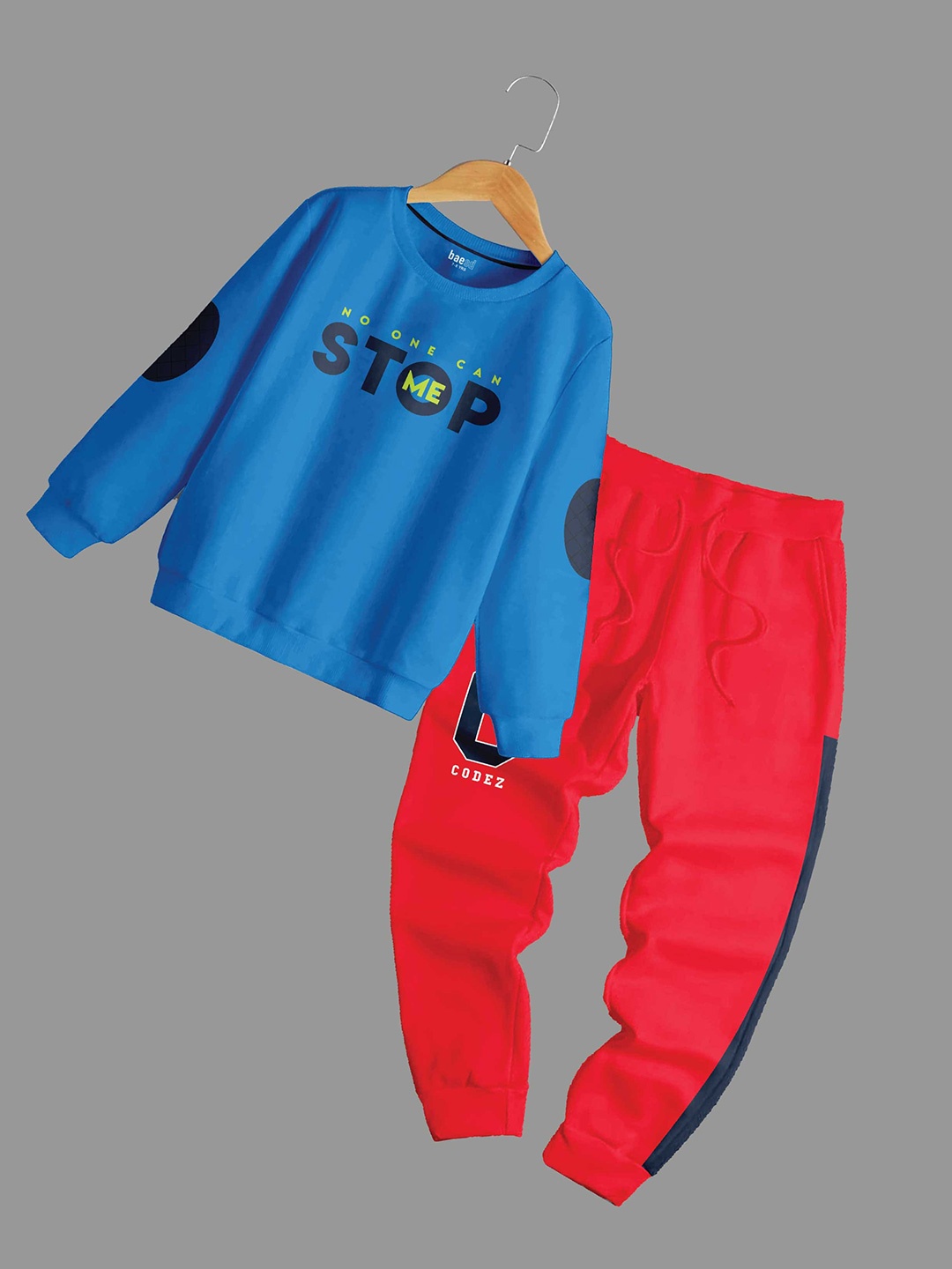 

BAESD Boys Printed T-shirt With Trousers, Blue