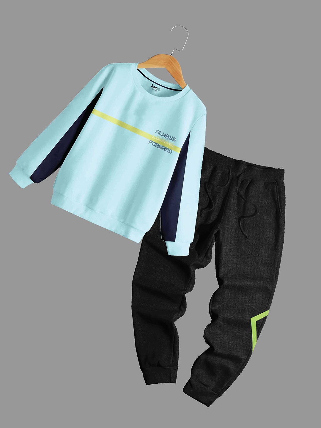 

BAESD Boys Printed T-shirt With Trousers, Teal