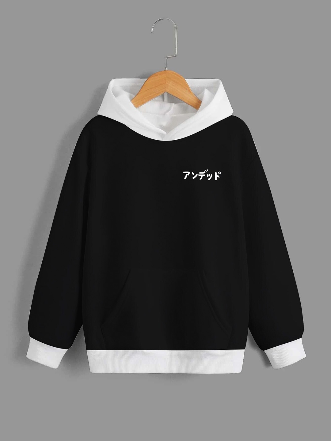 

BAESD Boys Graphic Printed Hooded Fleece Sweatshirt, Black