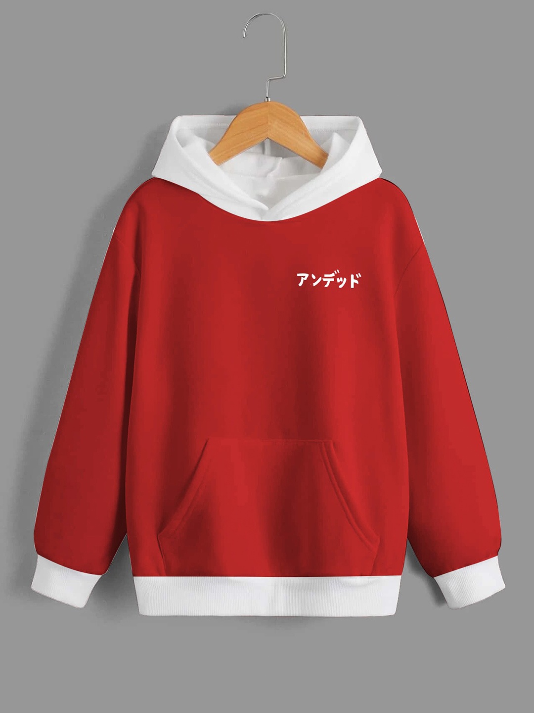 

BAESD Boys Relaxed Fit Graphic Printed Hooded Fleece Pullover Sweatshirt, Red