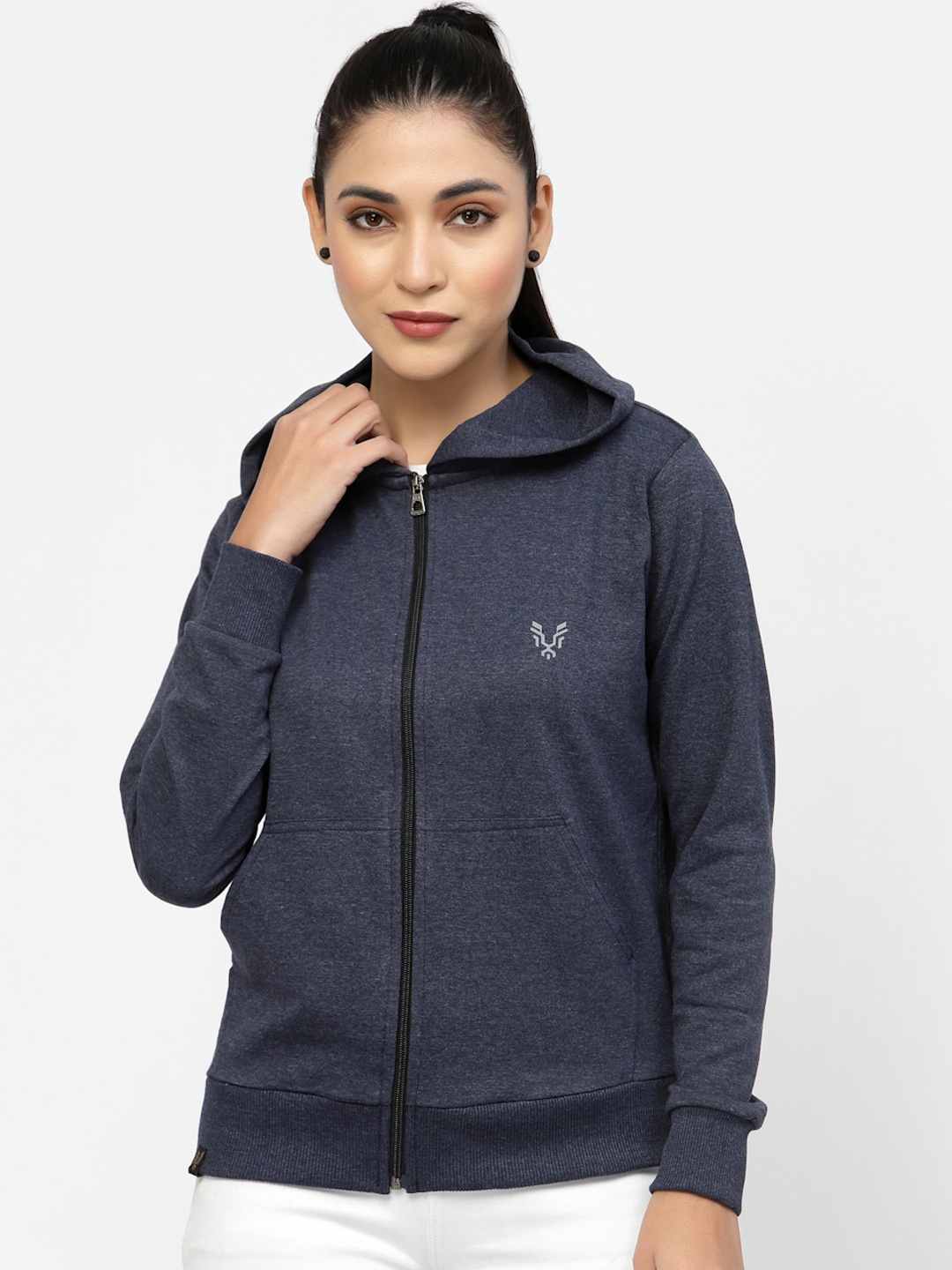 

UZARUS Hooded Cotton Sweatshirt, Navy blue