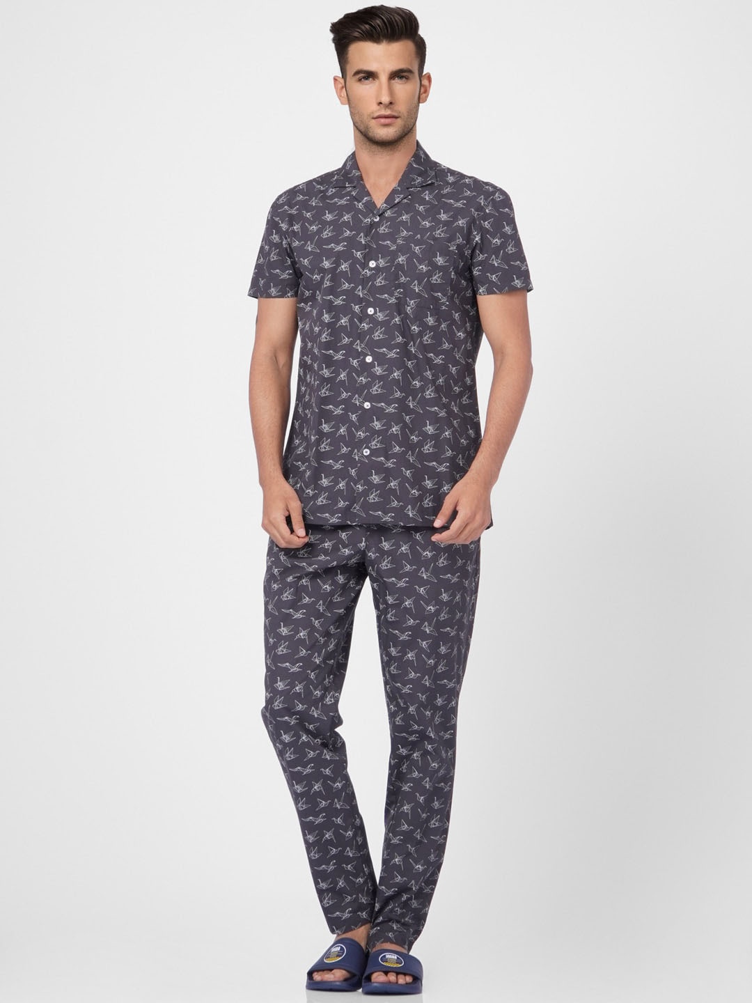 

Jack & Jones Conversational Printed Shirt & Pyjamas, Grey