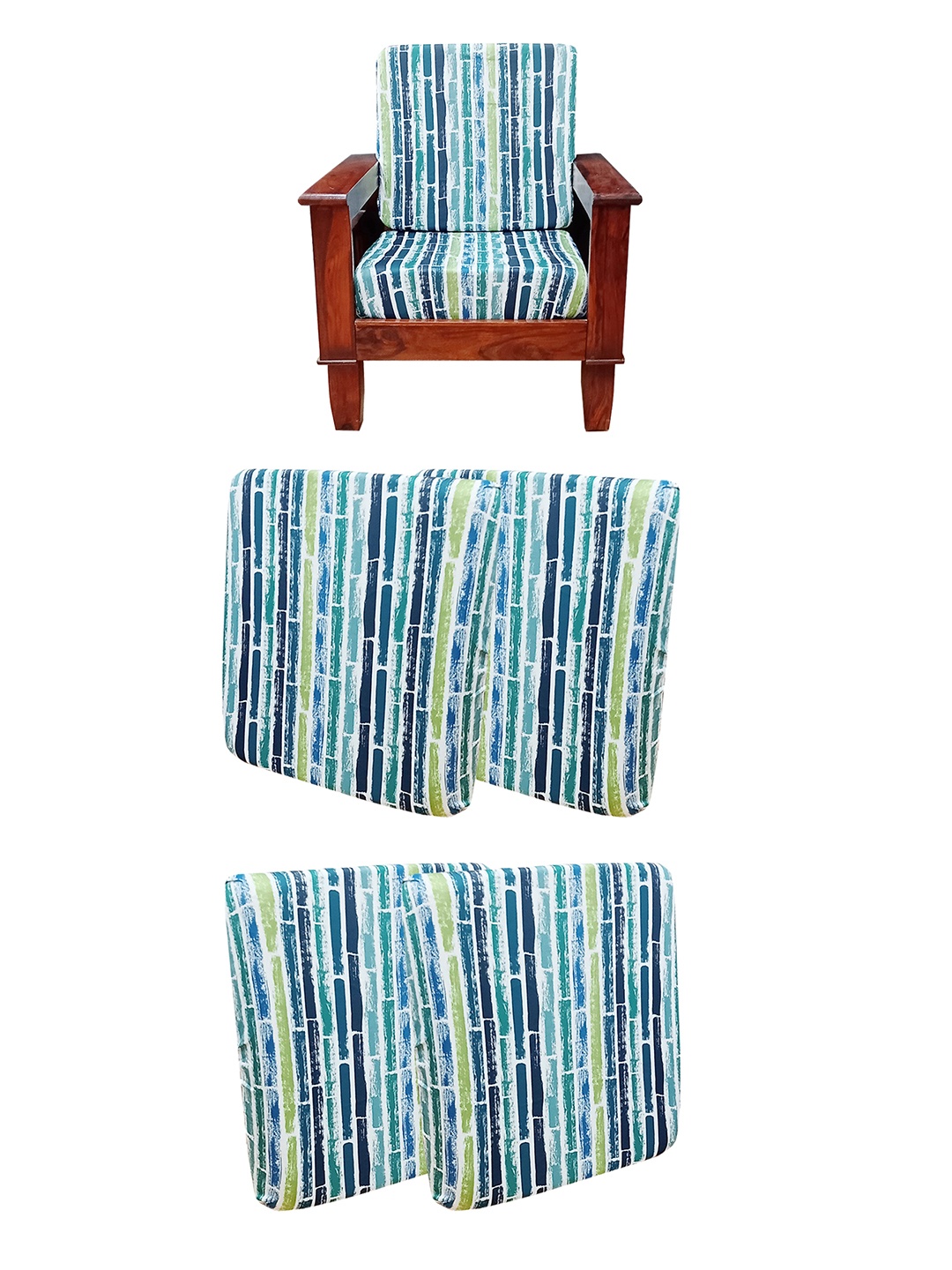 

ohello Green and Blue 4 Pieces Sofa Covers