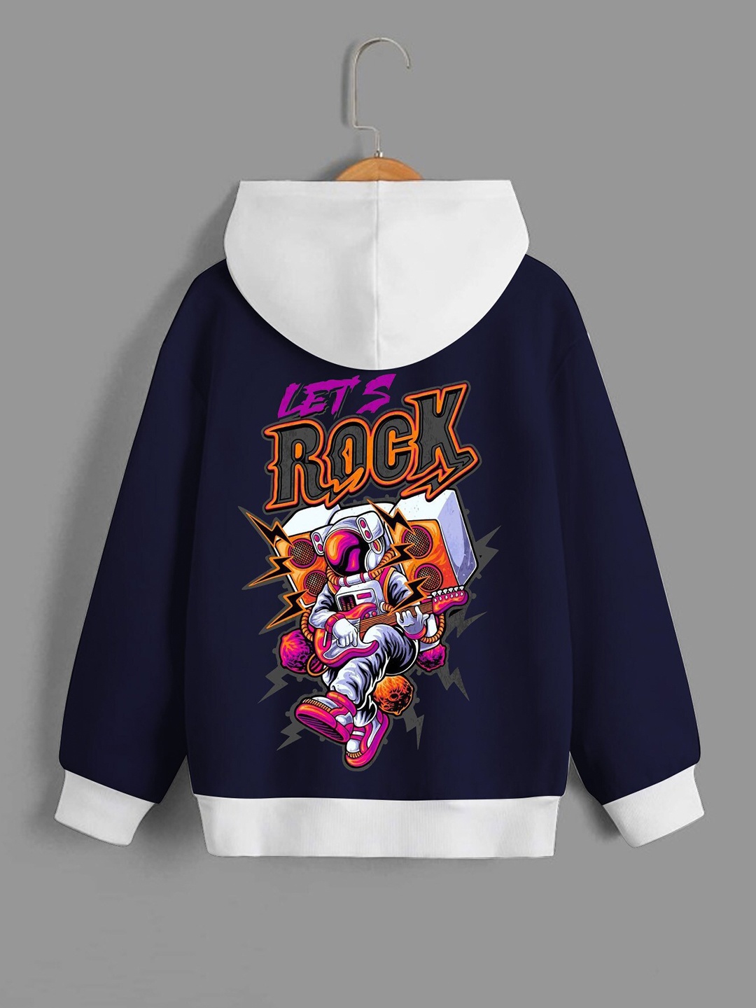 

BAESD Boys Graphic Printed Hooded Relaxed Fleece Sweatshirt, Navy blue