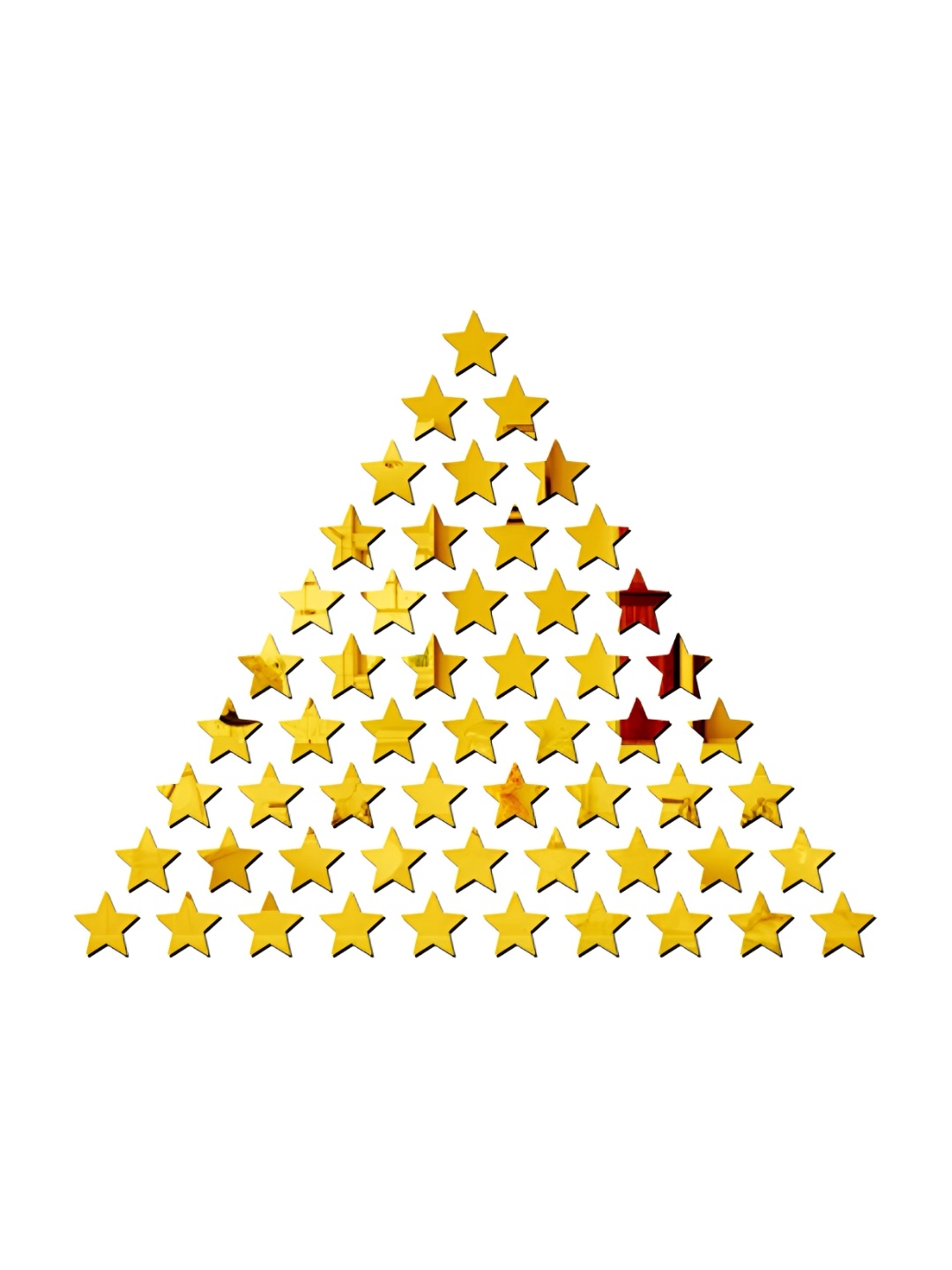 

Wall1ders 50 pcs Metallic Toned Star Patterned Mirror Wall Sticker, Gold
