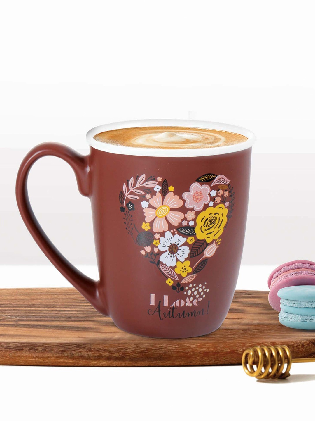 

Treo Brown Anthos Floral Printed Ceramic Mugs 380 ml