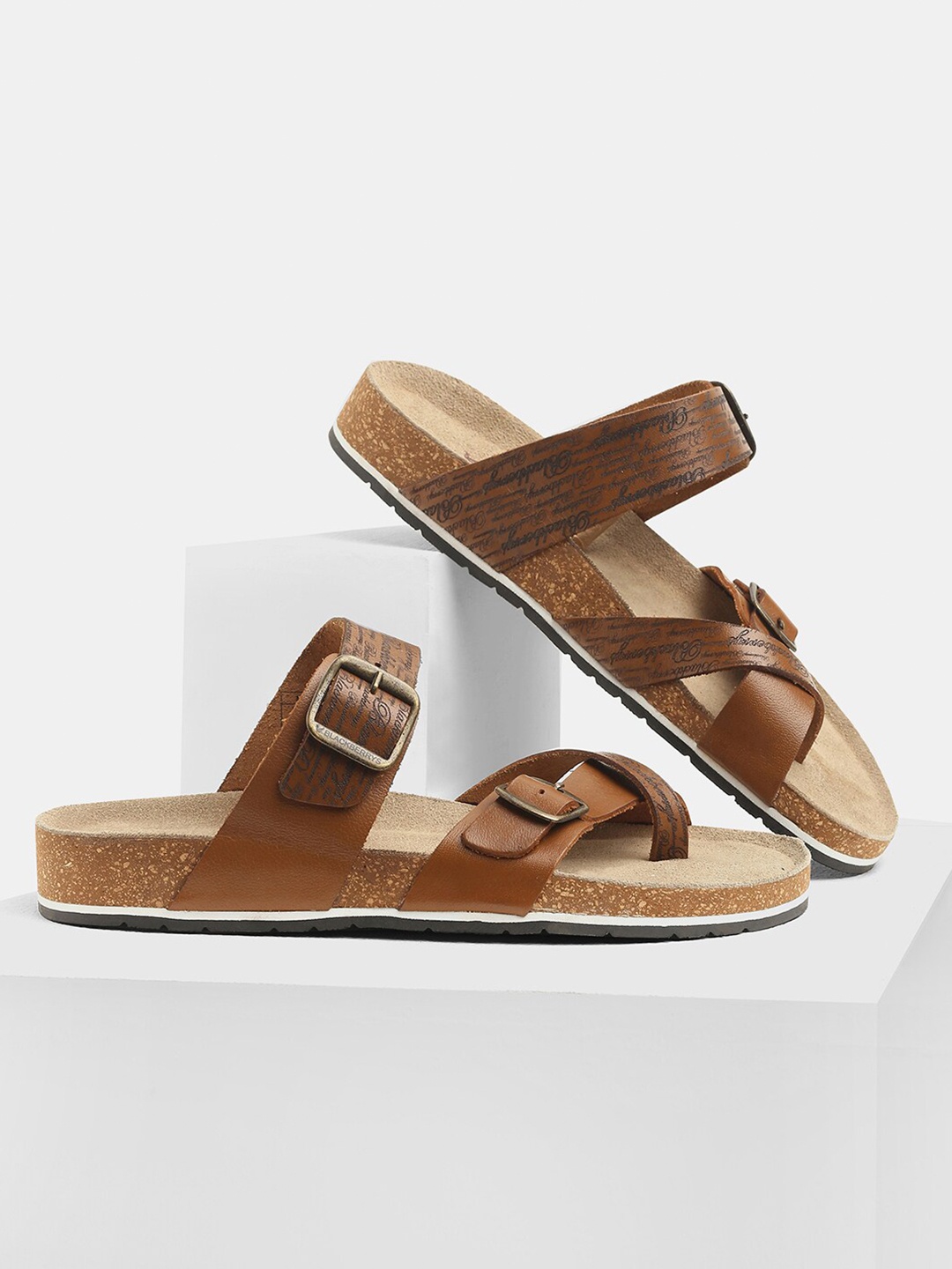 

Blackberrys Leather Comfort Sandals, Beige