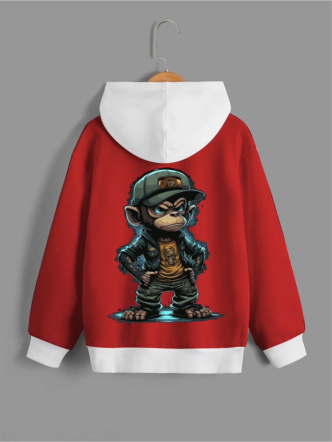 

BAESD Boys Graphic Printed Hooded Fleece Pullover Sweatshirt, Red