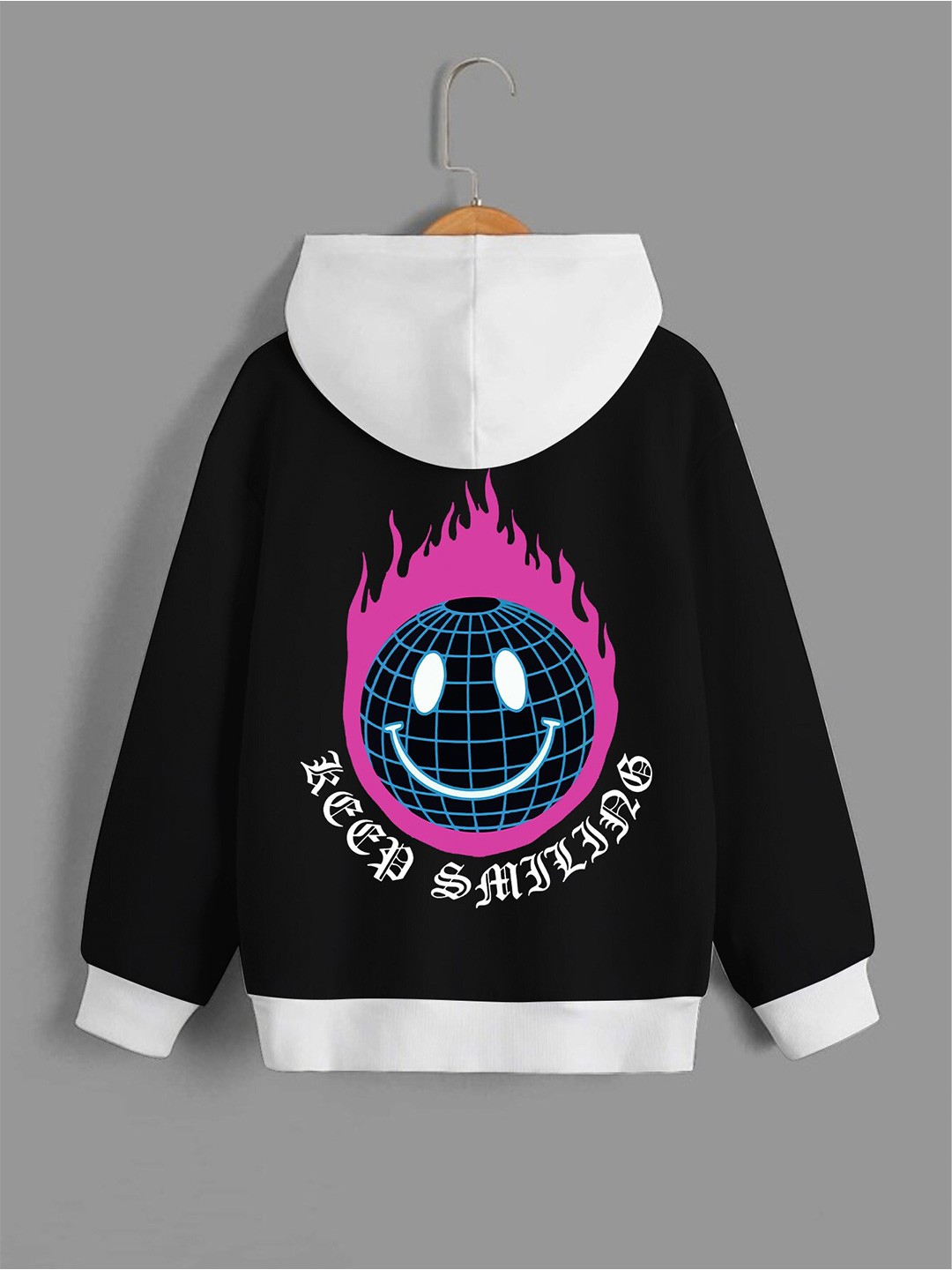 

BAESD Boys Graphic Printed Hooded Fleece Sweatshirt, Black