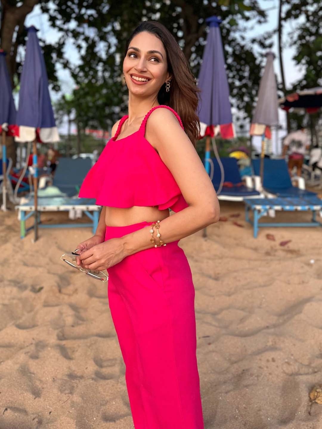 

By The Bay Crop Top With Trousers Co-Ords, Pink