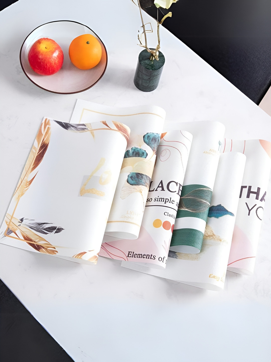 

YELONA White & Brown 4 Pieces Printed Rectangular Table Placemats
