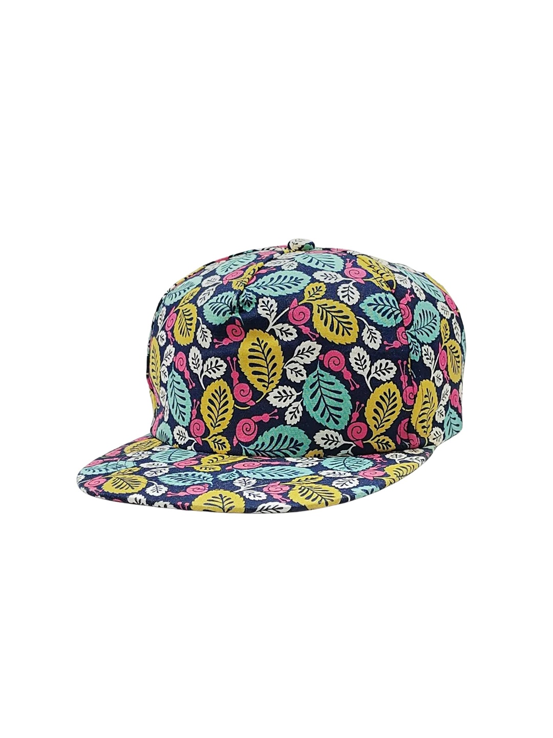 

Zacharias Men Printed Cotton Snapback Cap, Black