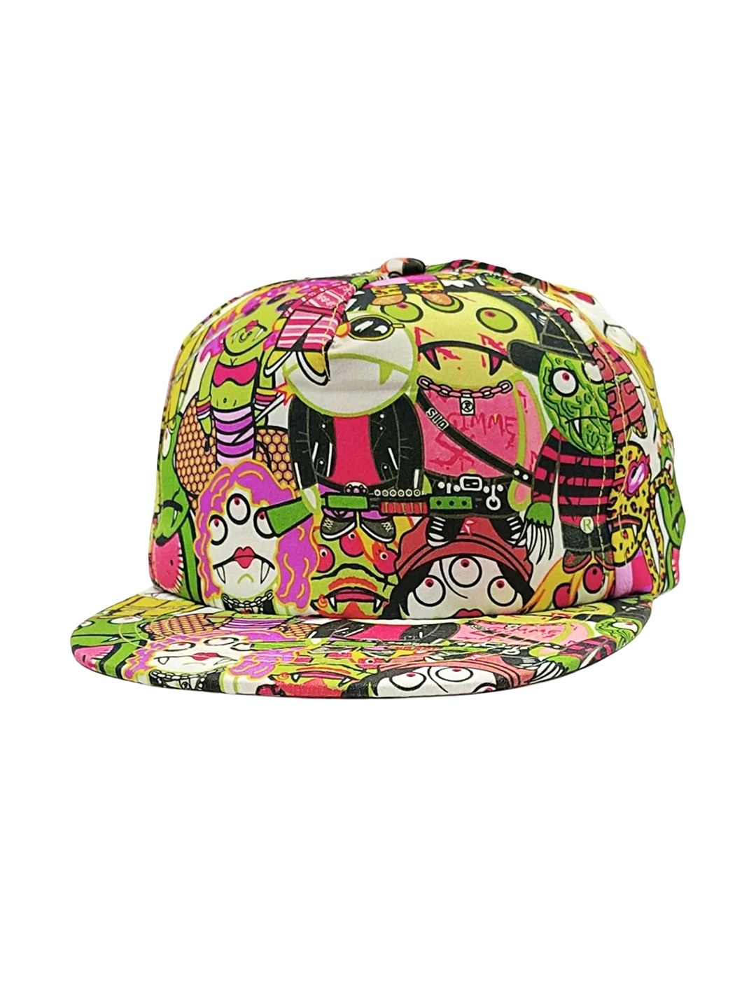 

Zacharias Men Printed Cotton Snapback Cap, Black