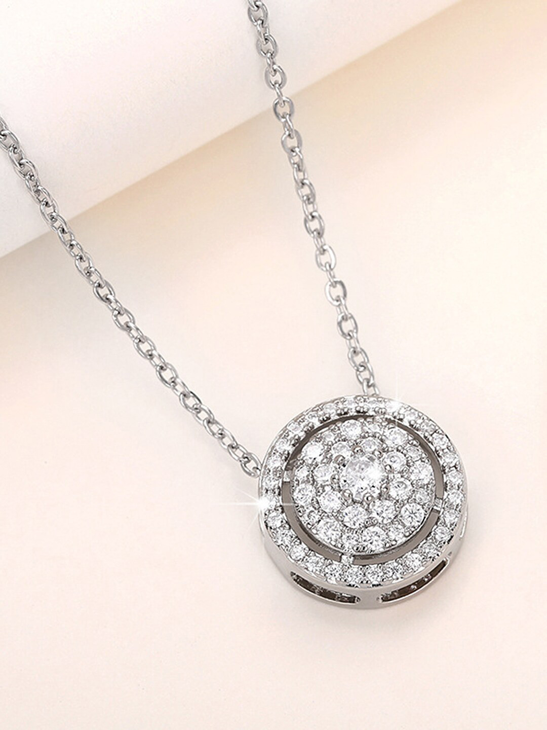 

Peora Silver-Plated Cubic Zirconia Studded Necklace