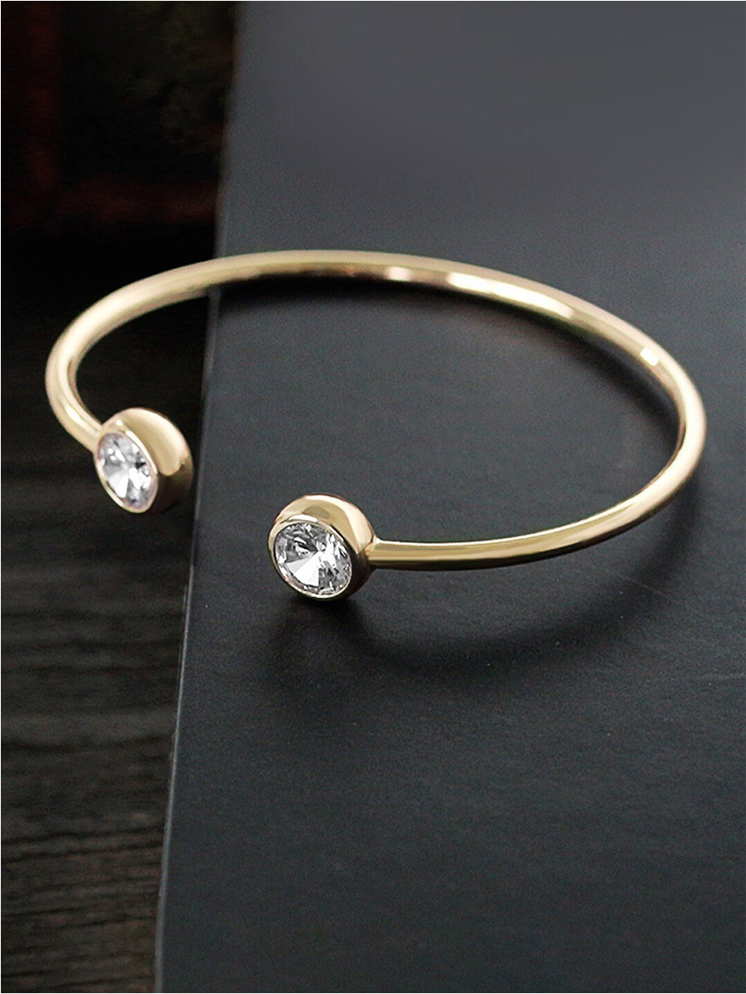 

Peora Women Gold-Plated Cubic Zirconia Kada Bracelet