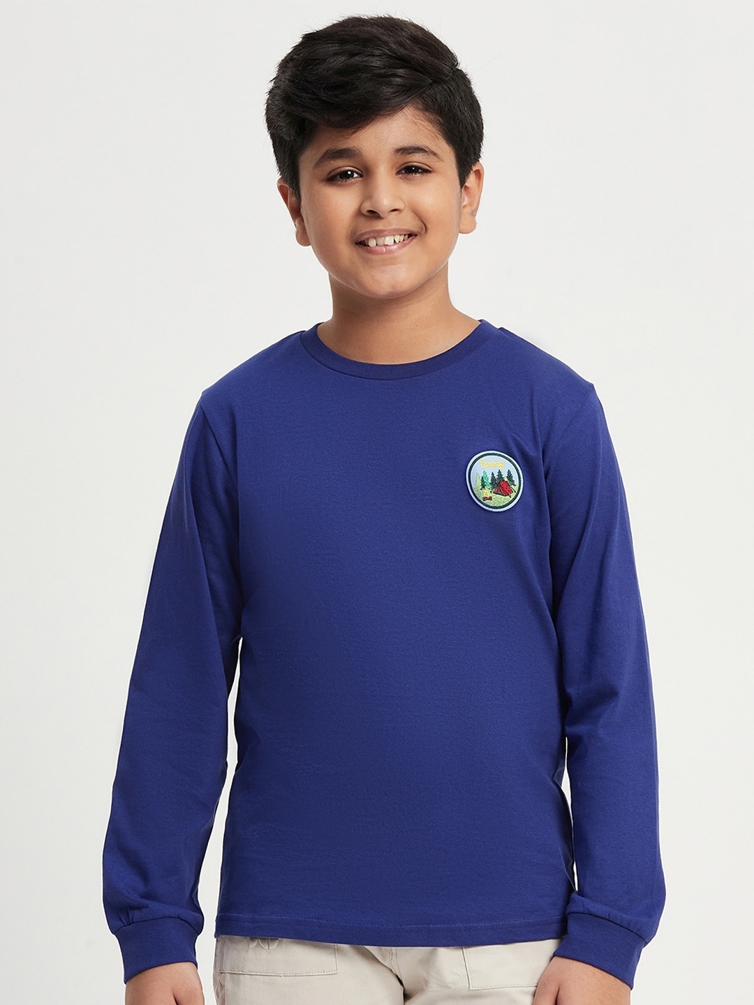 

Purple United Kids Boys Long Sleeves Cotton T-shirt, Blue