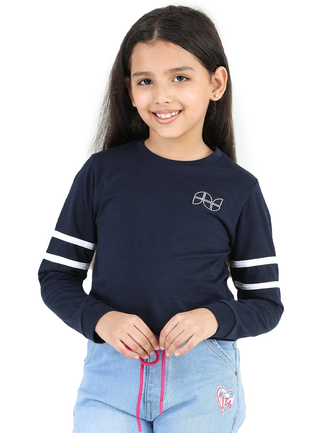 

Purple United Kids Girls Cotton Crop T-shirt, Navy blue