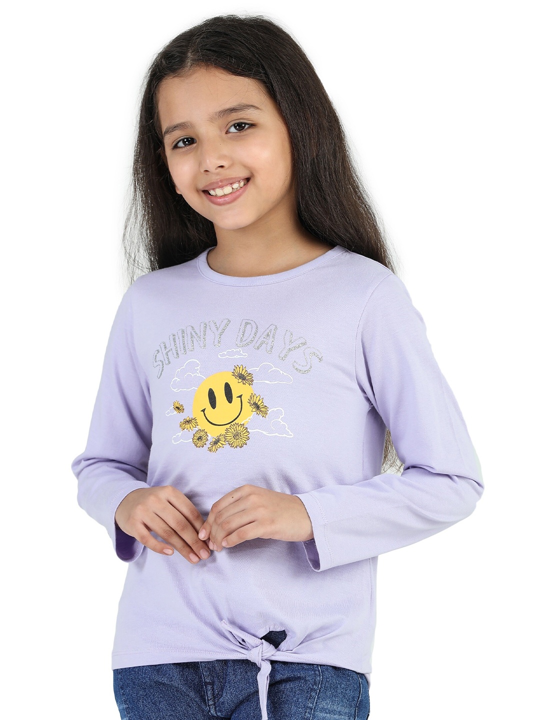 

Purple United Kids Girls Typography Printed Cotton T-shirt, Lavender