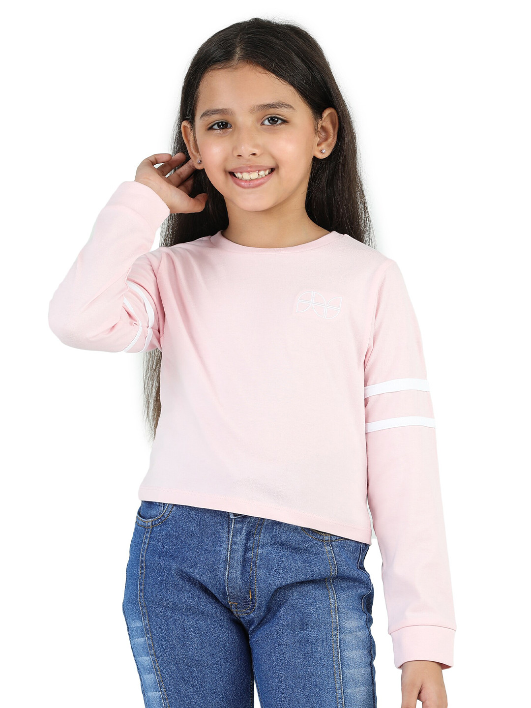 

Purple United Kids Girls Round Neck Cotton T-shirt, Pink