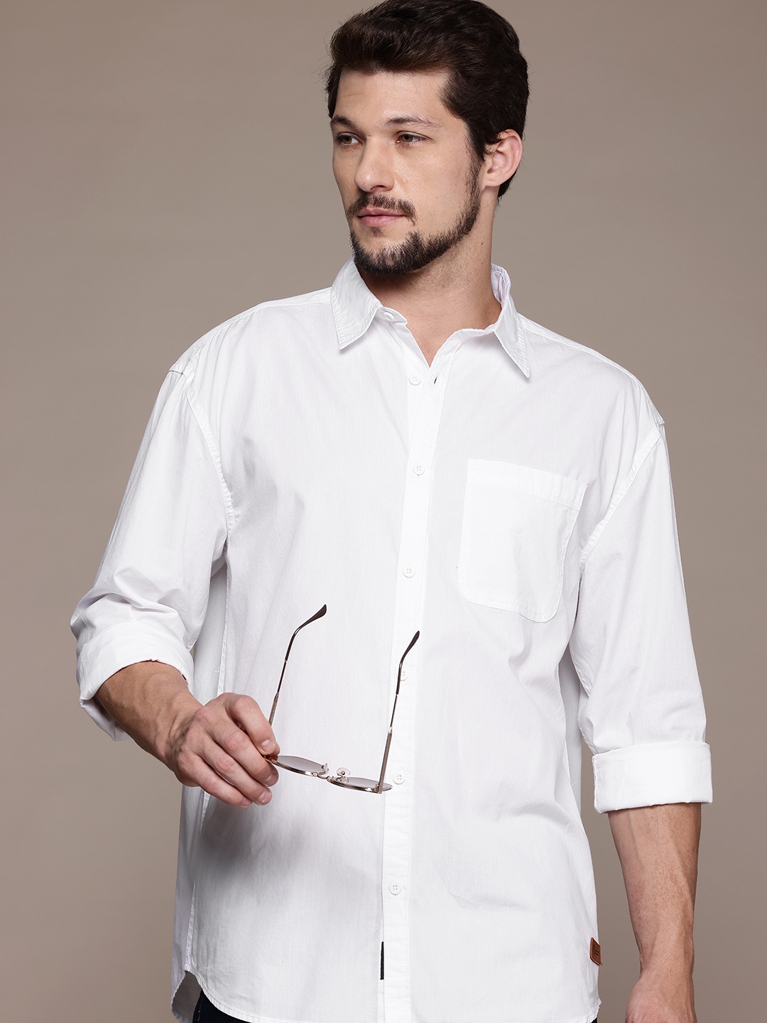 

The Roadster Lifestyle Co. Pure Cotton Relaxed Shirt, White