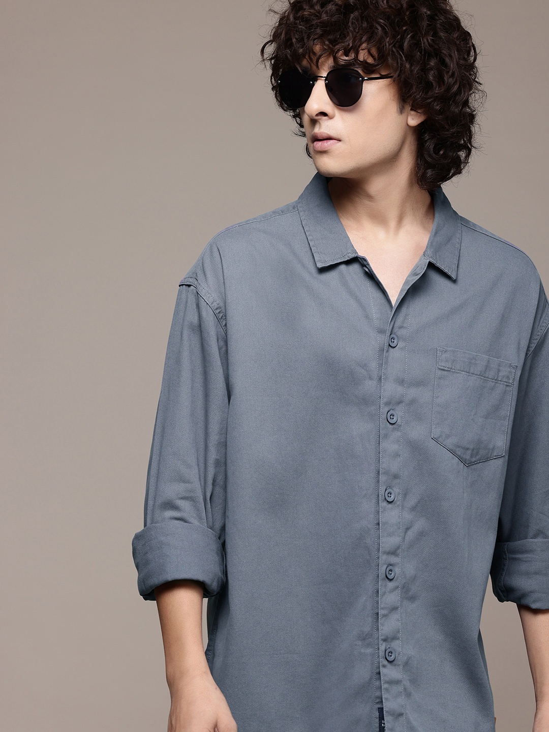 

The Roadster Lifestyle Co. Pure Cotton Casual Shirt, Grey
