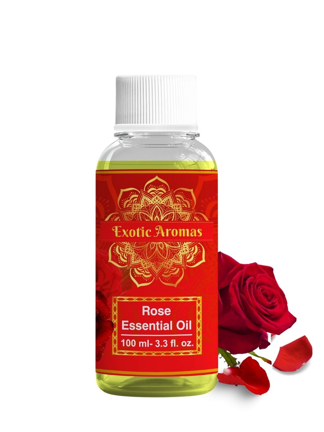 

EXOTIC AROMAS Rose Essential Oil For Aromatherapy Skin & Hair 100ml, Red