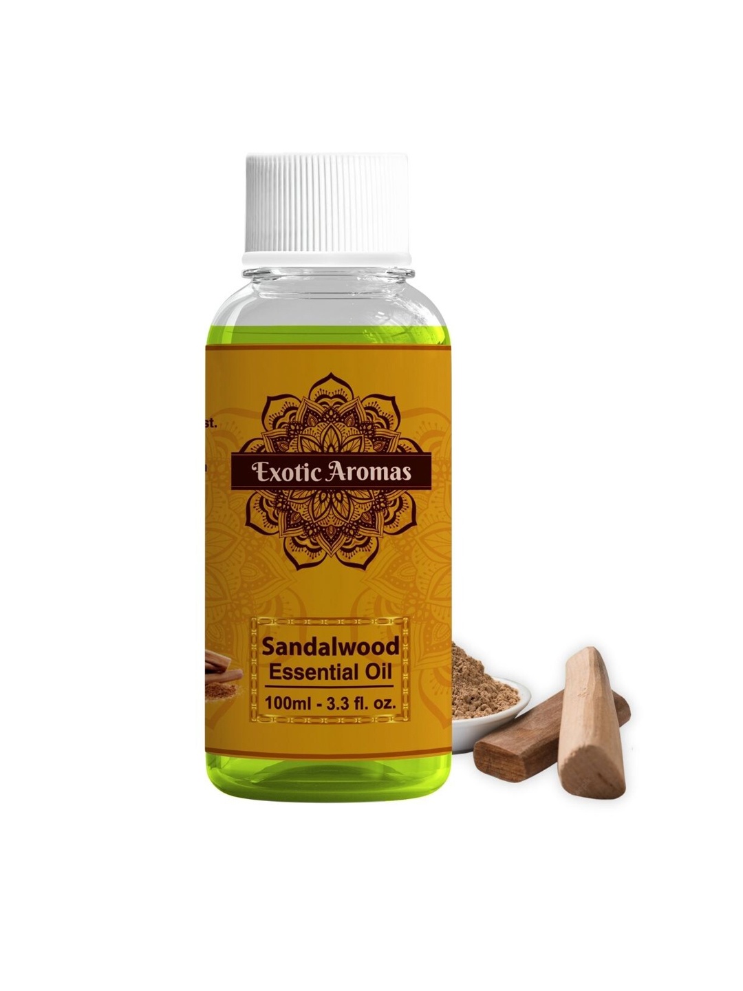 

EXOTIC AROMAS Sandalwood Essential Oil For Bright Flawless Skin & Diffusers - 100ml, Yellow