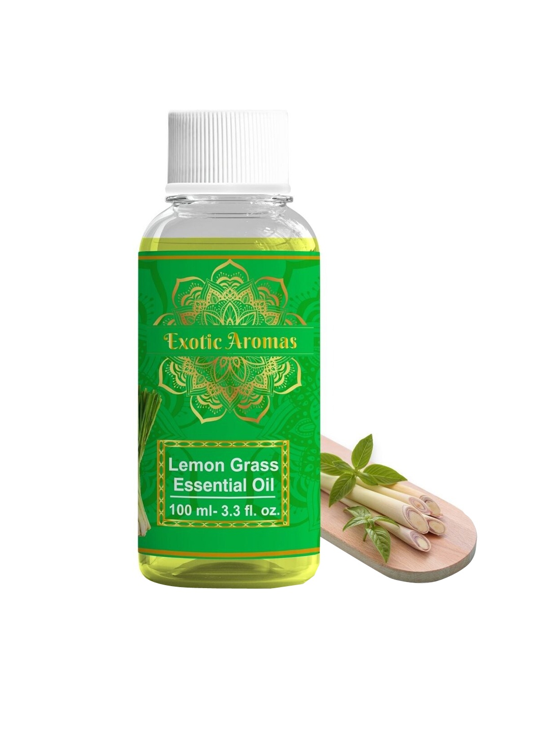 

EXOTIC AROMAS Lemon Grass Essential Oil For Aromatherapy Skin & Hair - 100ml, Green