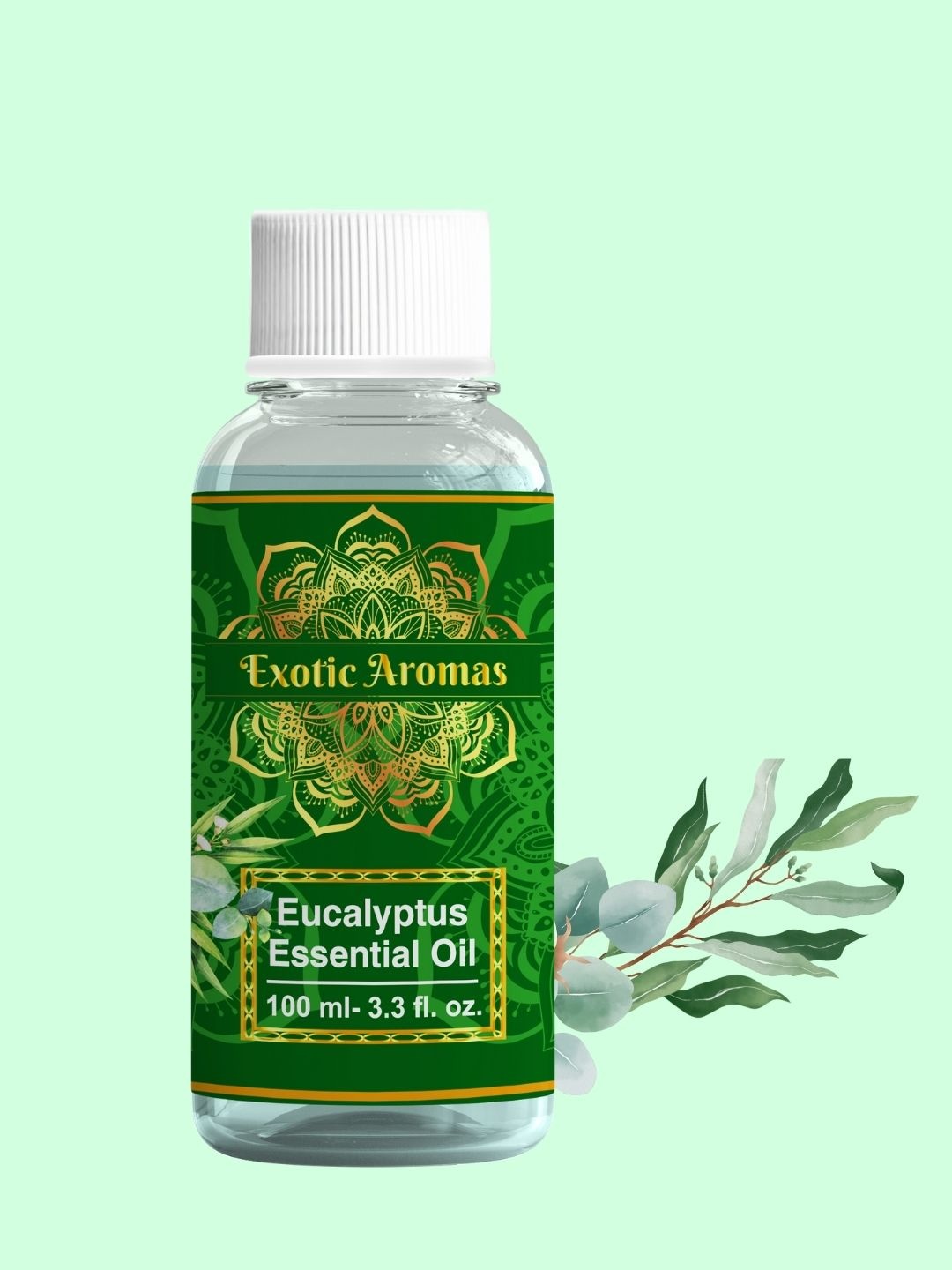 

EXOTIC AROMAS Eucalyptus Essential Oil For Diffuser Cold & Steam 100ml, Green