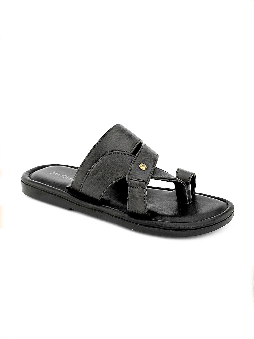 

John Karsun Textured Comfort Sandals, Black